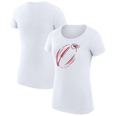 G-III 4Her by Carl Banks Women's Super-Slim Fit Lightweight Subtle Football T-Shirt - Kansas City Chiefs T-shirts