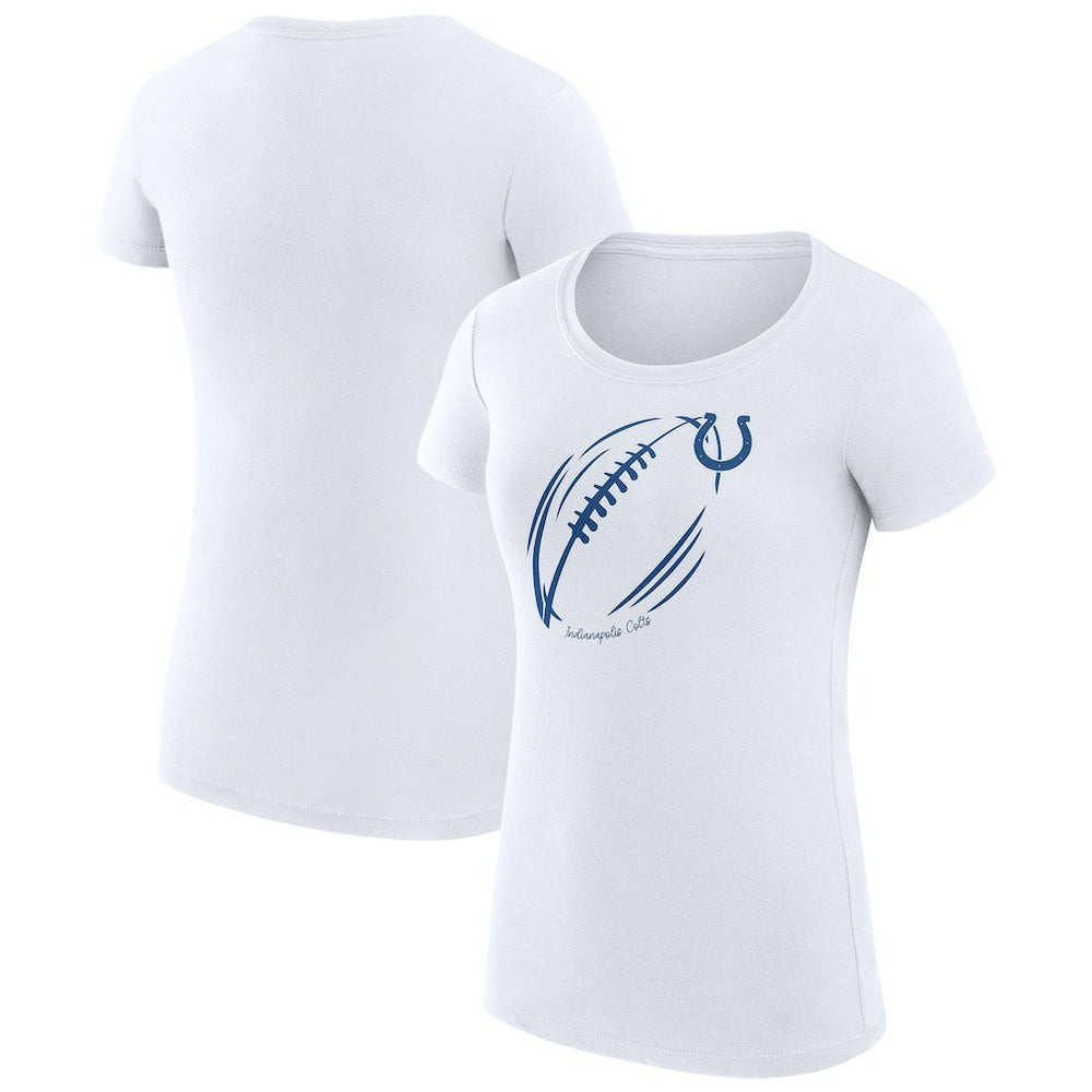 G-III 4Her by Carl Banks Women's Super-Slim Fit Lightweight Subtle Football T-Shirt - Indianapolis Colts T-shirts