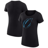 G-III 4Her by Carl Banks Women's Super-Slim Fit Lightweight Subtle Football T-Shirt - Carolina Panthers T-shirts
