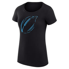 G-III 4Her by Carl Banks Women's Super-Slim Fit Lightweight Subtle Football T-Shirt - Carolina Panthers T-shirts