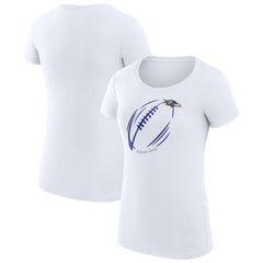 G-III 4Her by Carl Banks Women's Super-Slim Fit Lightweight Subtle Football T-Shirt - Baltimore Ravens T-shirts