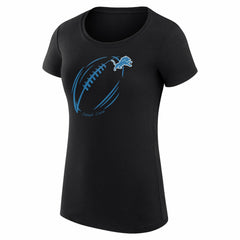 G-III 4Her by Carl Banks Women's Super-Slim Fit Lightweight Subtle Football T-Shirt - Detroit Lions T-shirts