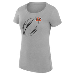 G-III 4Her by Carl Banks Women's Super-Slim Fit Lightweight Subtle Football T-Shirt - Cincinnati Bengals T-shirts