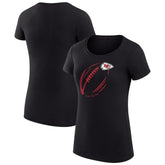 G-III 4Her by Carl Banks Women's Super-Slim Fit Lightweight Subtle Football T-Shirt - Kansas City Chiefs T-shirts