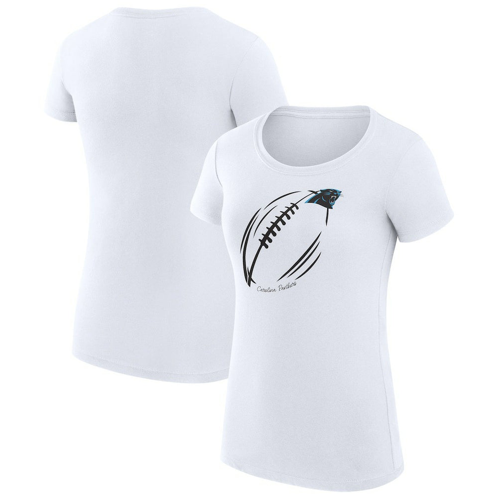 G-III 4Her by Carl Banks Women's Super-Slim Fit Lightweight Subtle Football T-Shirt - Carolina Panthers T-shirts