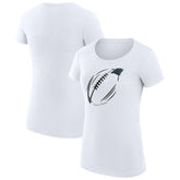 G-III 4Her by Carl Banks Women's Super-Slim Fit Lightweight Subtle Football T-Shirt - Carolina Panthers T-shirts