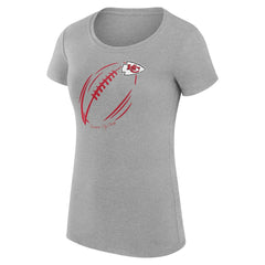 G-III 4Her by Carl Banks Women's Super-Slim Fit Lightweight Subtle Football T-Shirt - Kansas City Chiefs T-shirts