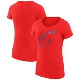 G-III 4Her by Carl Banks Women's Super-Slim Fit Lightweight Subtle Football T-Shirt - Buffalo Bills T-shirts