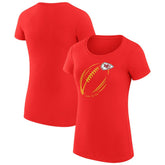 G-III 4Her by Carl Banks Women's Super-Slim Fit Lightweight Subtle Football T-Shirt - Kansas City Chiefs T-shirts