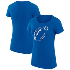 G-III 4Her by Carl Banks Women's Super-Slim Fit Lightweight Subtle Football T-Shirt - Indianapolis Colts T-shirts
