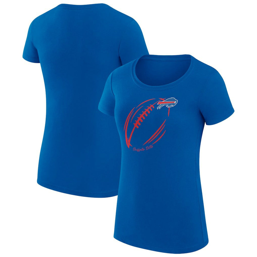 G-III 4Her by Carl Banks Women's Super-Slim Fit Lightweight Subtle Football T-Shirt - Buffalo Bills T-shirts
