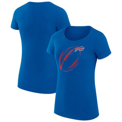 G-III 4Her by Carl Banks Women's Super-Slim Fit Lightweight Subtle Football T-Shirt - Buffalo Bills T-shirts