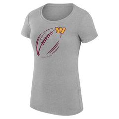 G-III 4Her by Carl Banks Women's Super-Slim Fit Lightweight Subtle Football T-Shirt - Washington Commanders T-shirts
