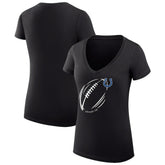 G-III 4Her by Carl Banks Women's Super-Slim Fit Lightweight Subtle Football V-Neck T-Shirt - Indianapolis Colts T-shirts