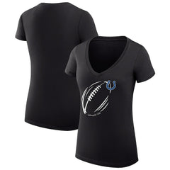 G-III 4Her by Carl Banks Women's Super-Slim Fit Lightweight Subtle Football V-Neck T-Shirt - Indianapolis Colts T-shirts