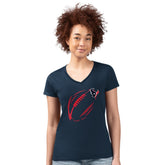 G-III 4Her by Carl Banks Women's Super-Slim Fit Lightweight Subtle Football V-Neck T-Shirt - Houston Texans T-shirts