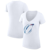 G-III 4Her by Carl Banks Women's Super-Slim Fit Lightweight Subtle Football V-Neck T-Shirt - Buffalo Bills T-shirts