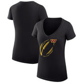 G-III 4Her by Carl Banks Women's Super-Slim Fit Lightweight Subtle Football V-Neck T-Shirt - Washington Commanders T-shirts