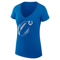 G-III 4Her by Carl Banks Women's Super-Slim Fit Lightweight Subtle Football V-Neck T-Shirt - Indianapolis Colts T-shirts