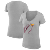 G-III 4Her by Carl Banks Women's Super-Slim Fit Lightweight Subtle Football V-Neck T-Shirt - Washington Commanders T-shirts
