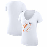 G-III 4Her by Carl Banks Women's Super-Slim Fit Lightweight Subtle Football V-Neck T-Shirt - Denver Broncos T-shirts