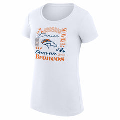 G-III 4Her by Carl Banks Women's Super-Slim Fit Lightweight Collage Team T-Shirt - Denver Broncos T-shirts