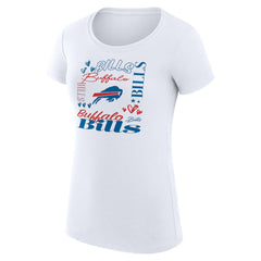 G-III 4Her by Carl Banks Women's Super-Slim Fit Lightweight Collage Team T-Shirt - Buffalo Bills T-shirts