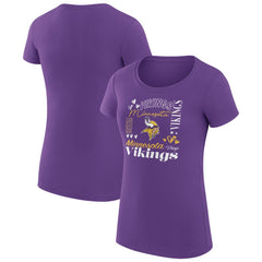 G-III 4Her by Carl Banks Women's Super-Slim Fit Lightweight Collage Team T-Shirt - Minnesota Vikings T-shirts