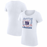 G-III 4Her by Carl Banks Women's Super-Slim Fit Lightweight Collage Team T-Shirt - New York Giants T-shirts