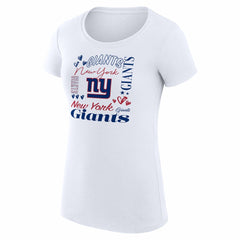 G-III 4Her by Carl Banks Women's Super-Slim Fit Lightweight Collage Team T-Shirt - New York Giants T-shirts