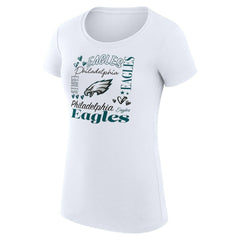 G-III 4Her by Carl Banks Women's Super-Slim Fit Lightweight Collage Team T-Shirt - Philadelphia Eagles T-shirts