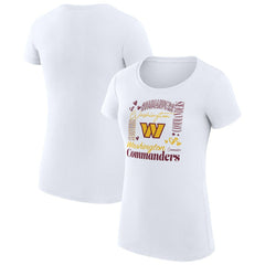 G-III 4Her by Carl Banks Women's Super-Slim Fit Lightweight Collage Team T-Shirt - Washington Commanders T-shirts