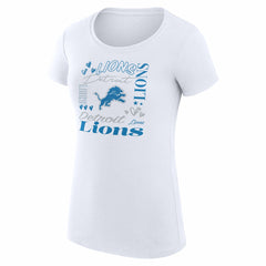G-III 4Her by Carl Banks Women's Super-Slim Fit Lightweight Collage Team T-Shirt - Detroit Lions T-shirts