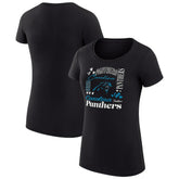 G-III 4Her by Carl Banks Women's Super-Slim Fit Lightweight Collage Team T-Shirt - Carolina Panthers T-shirts