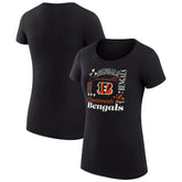 G-III 4Her by Carl Banks Women's Super-Slim Fit Lightweight Collage Team T-Shirt - Cincinnati Bengals T-shirts