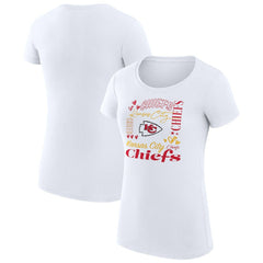 G-III 4Her by Carl Banks Women's Super-Slim Fit Lightweight Collage Team T-Shirt - Kansas City Chiefs T-shirts