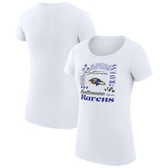 G-III 4Her by Carl Banks Women's Super-Slim Fit Lightweight Collage Team T-Shirt - Baltimore Ravens T-shirts