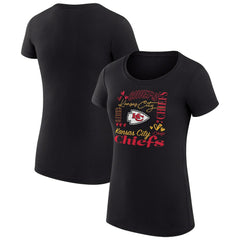 G-III 4Her by Carl Banks Women's Super-Slim Fit Lightweight Collage Team T-Shirt - Kansas City Chiefs T-shirts