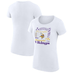 G-III 4Her by Carl Banks Women's Super-Slim Fit Lightweight Collage Team T-Shirt - Minnesota Vikings T-shirts