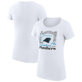 G-III 4Her by Carl Banks Women's Super-Slim Fit Lightweight Collage Team T-Shirt - Carolina Panthers T-shirts