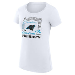 G-III 4Her by Carl Banks Women's Super-Slim Fit Lightweight Collage Team T-Shirt - Carolina Panthers T-shirts