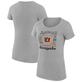 G-III 4Her by Carl Banks Women's Super-Slim Fit Lightweight Collage Team T-Shirt - Cincinnati Bengals T-shirts
