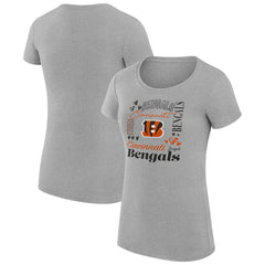 G-III 4Her by Carl Banks Women's Super-Slim Fit Lightweight Collage Team T-Shirt - Cincinnati Bengals T-shirts