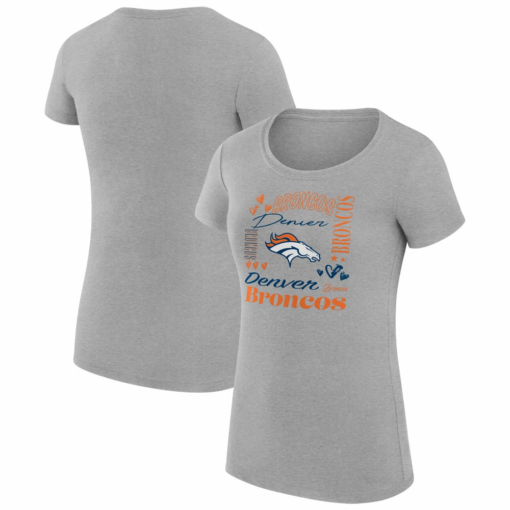 G-III 4Her by Carl Banks Women's Super-Slim Fit Lightweight Collage Team T-Shirt - Denver Broncos T-shirts