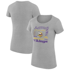 G-III 4Her by Carl Banks Women's Super-Slim Fit Lightweight Collage Team T-Shirt - Minnesota Vikings T-shirts