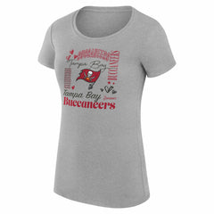 G-III 4Her by Carl Banks Women's Super-Slim Fit Lightweight Collage Team T-Shirt - Tampa Bay Buccaneers T-shirts