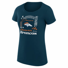 G-III 4Her by Carl Banks Women's Super-Slim Fit Lightweight Collage Team T-Shirt - Denver Broncos T-shirts