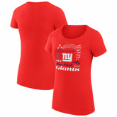 G-III 4Her by Carl Banks Women's Super-Slim Fit Lightweight Collage Team T-Shirt - New York Giants T-shirts