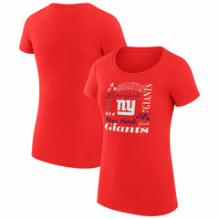 G-III 4Her by Carl Banks Women's Super-Slim Fit Lightweight Collage Team T-Shirt - New York Giants T-shirts