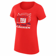 G-III 4Her by Carl Banks Women's Super-Slim Fit Lightweight Collage Team T-Shirt - New York Giants T-shirts